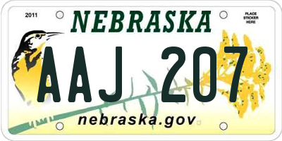 NE license plate AAJ207