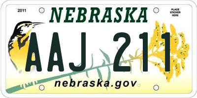 NE license plate AAJ211