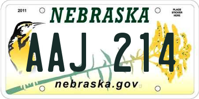 NE license plate AAJ214