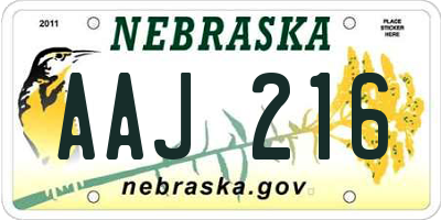 NE license plate AAJ216