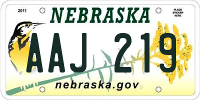 NE license plate AAJ219