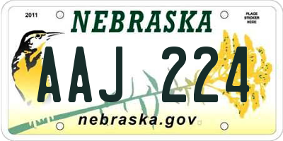 NE license plate AAJ224