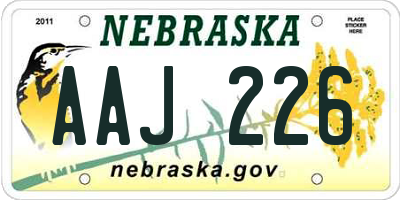 NE license plate AAJ226