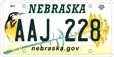 NE license plate AAJ228