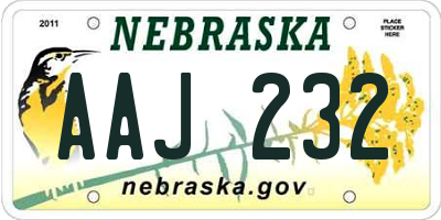 NE license plate AAJ232