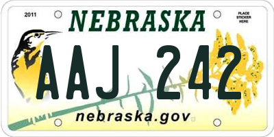 NE license plate AAJ242