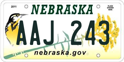 NE license plate AAJ243