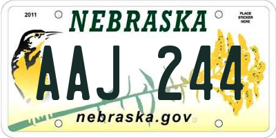 NE license plate AAJ244