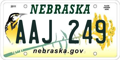 NE license plate AAJ249