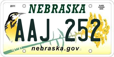 NE license plate AAJ252