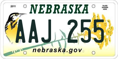 NE license plate AAJ255