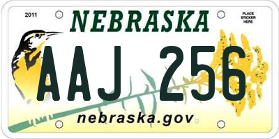 NE license plate AAJ256