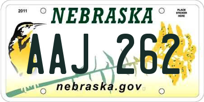 NE license plate AAJ262