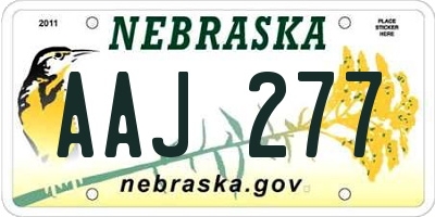 NE license plate AAJ277