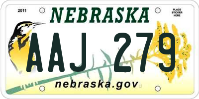 NE license plate AAJ279