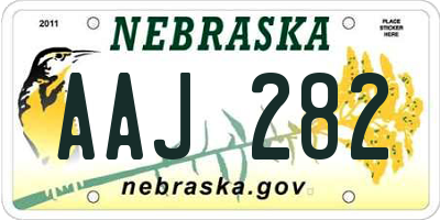 NE license plate AAJ282