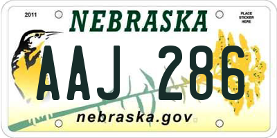 NE license plate AAJ286