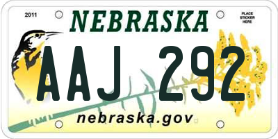 NE license plate AAJ292