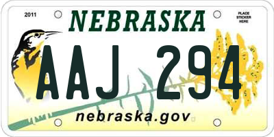 NE license plate AAJ294