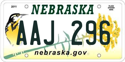 NE license plate AAJ296
