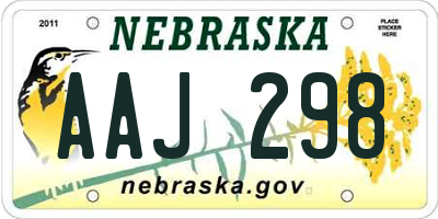 NE license plate AAJ298