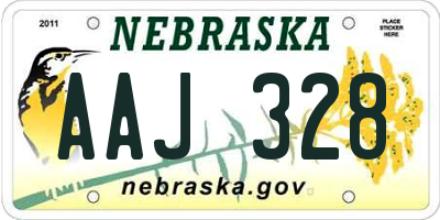 NE license plate AAJ328