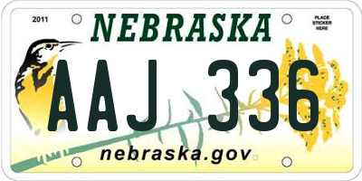 NE license plate AAJ336