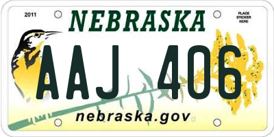 NE license plate AAJ406