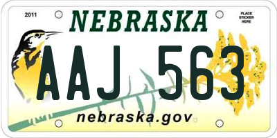 NE license plate AAJ563