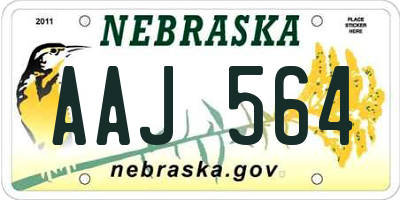 NE license plate AAJ564