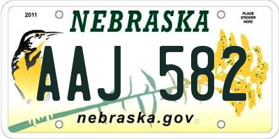 NE license plate AAJ582