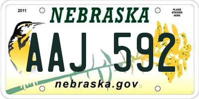 NE license plate AAJ592