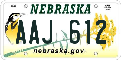 NE license plate AAJ612