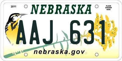 NE license plate AAJ631