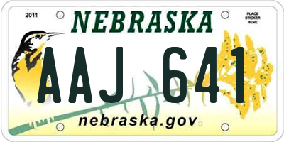 NE license plate AAJ641
