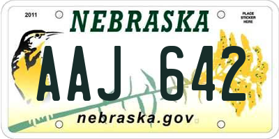 NE license plate AAJ642