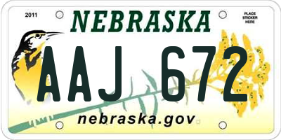 NE license plate AAJ672