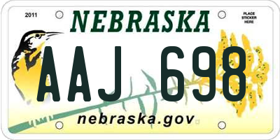 NE license plate AAJ698