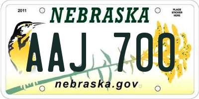 NE license plate AAJ700