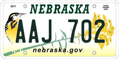 NE license plate AAJ702