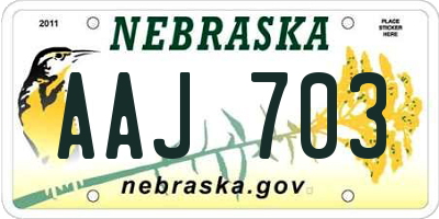NE license plate AAJ703