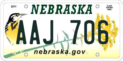 NE license plate AAJ706