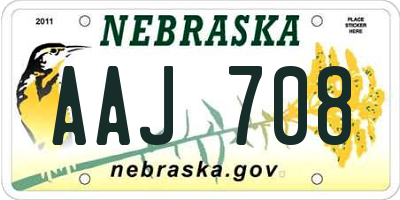 NE license plate AAJ708