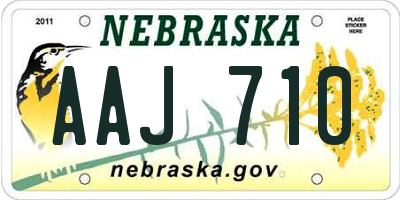 NE license plate AAJ710