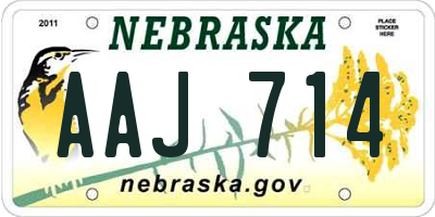 NE license plate AAJ714