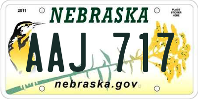 NE license plate AAJ717