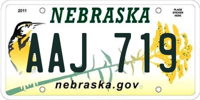 NE license plate AAJ719