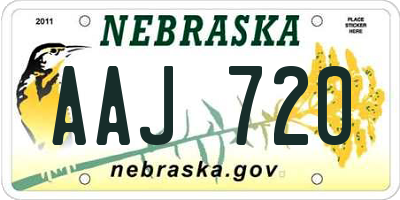 NE license plate AAJ720