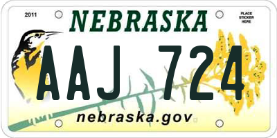 NE license plate AAJ724