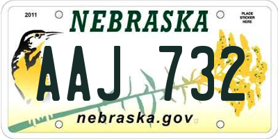 NE license plate AAJ732